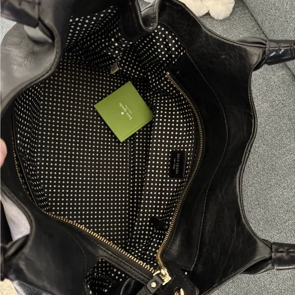 Kate Spade Stevie Black Leather Satchel Purse Bag - Picture 6 of 13